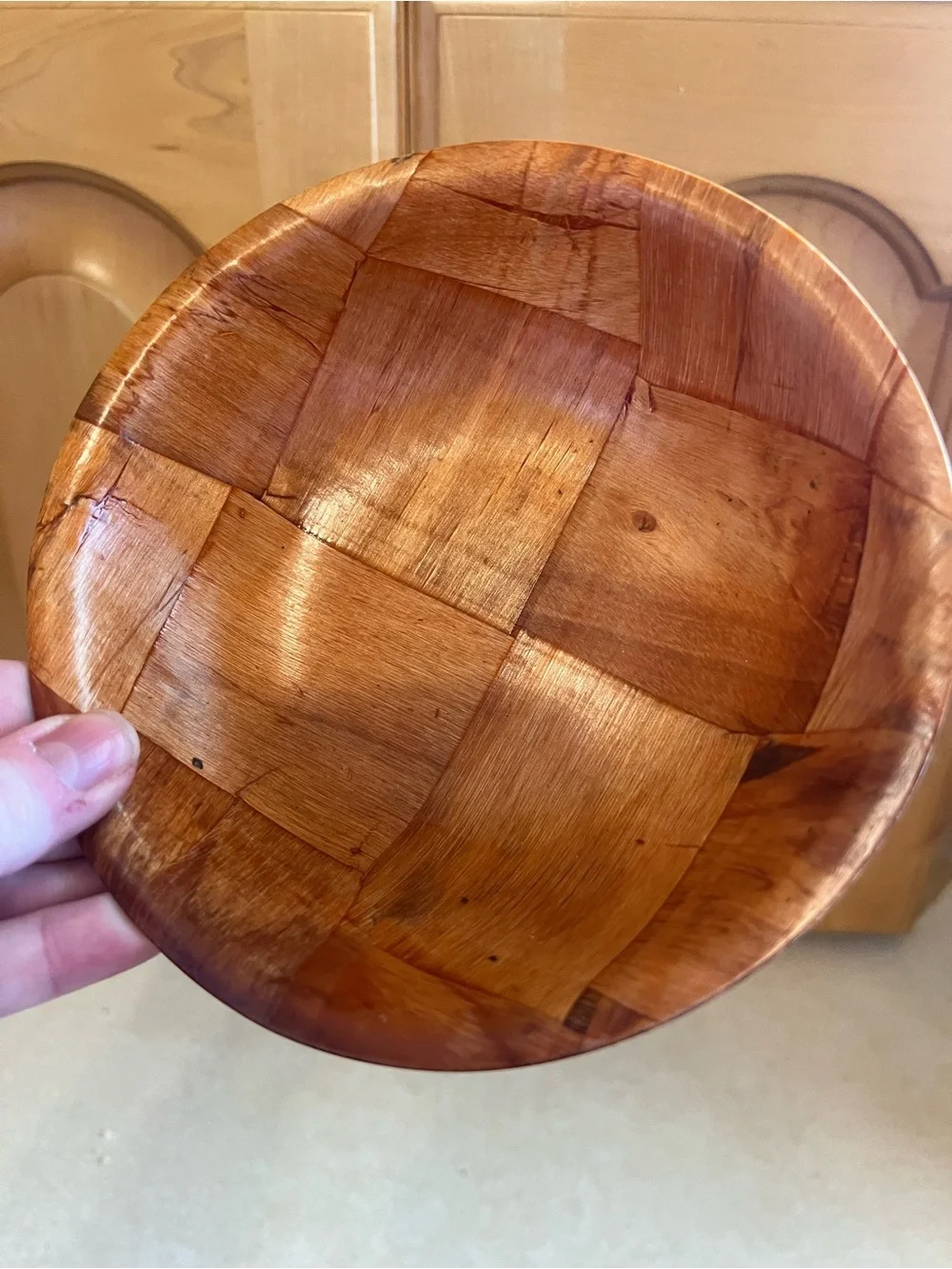 Vintage Woven Wood Bowls